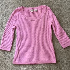 3/4 sleeve cable knit sweater